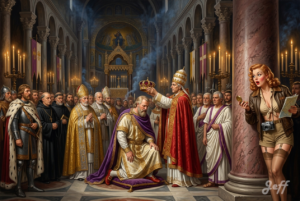 charlemagne, coronation, 800, pope_leo_iii, holy_roman_empire, saint_peter's_basilica, carolingian, medieval_europe