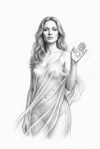 aslan-style, graphite, black-and-white, hyperrealist, glamour, mystic, sensual, portrait