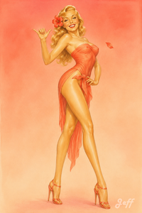 aloha,pinup,pinupart,vintagepinup,glamourart,digitalart,aiart,vargasgirl,esquirestyle,minimalistpinup,elongatedfigure