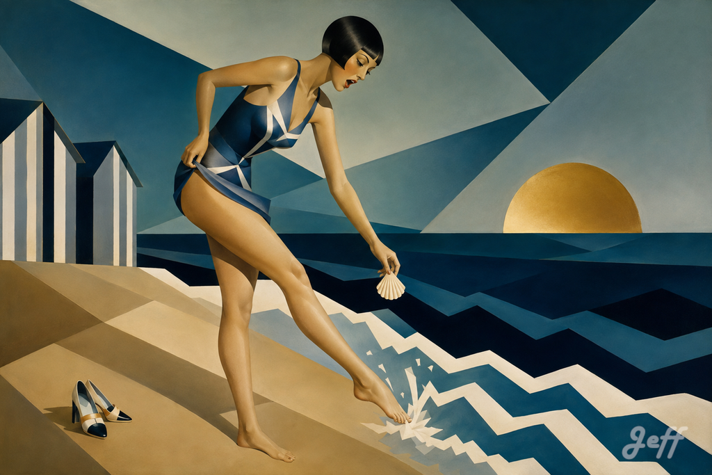 coast,pinup,pinupart,vintagepinup,glamourart,digitalart,aiart,artdeco,flapper,garconne,lempickastyle